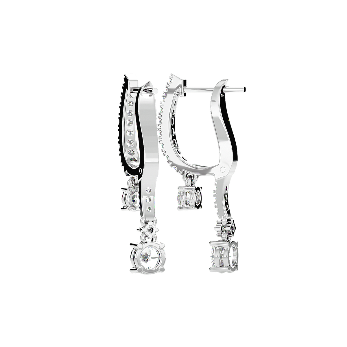 Diamond Drop Huggie Earrings