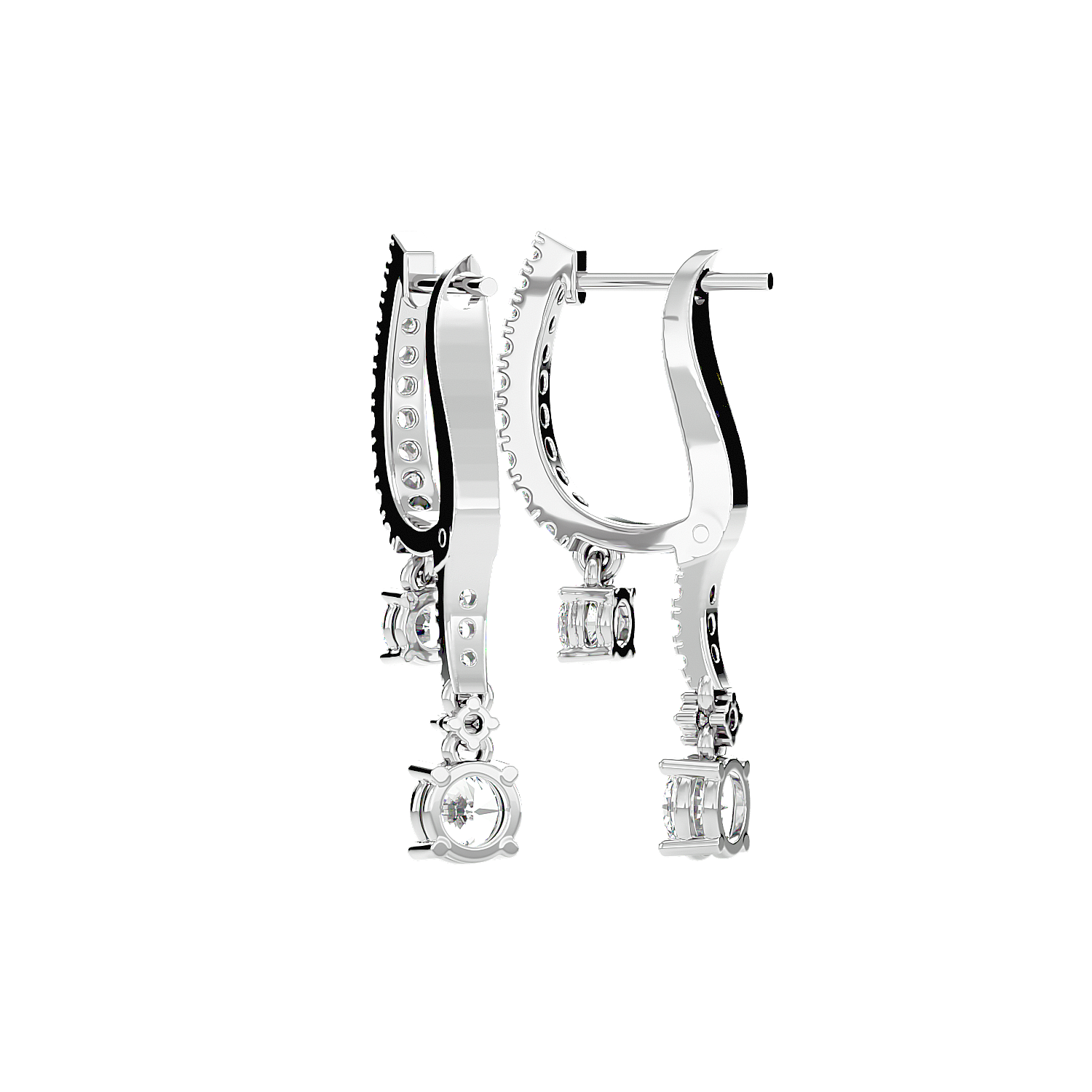 Diamond Drop Huggie Earrings