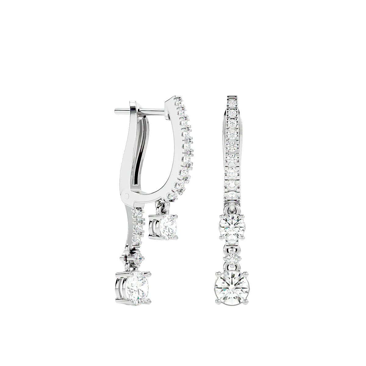 Diamond Drop Huggie Earrings