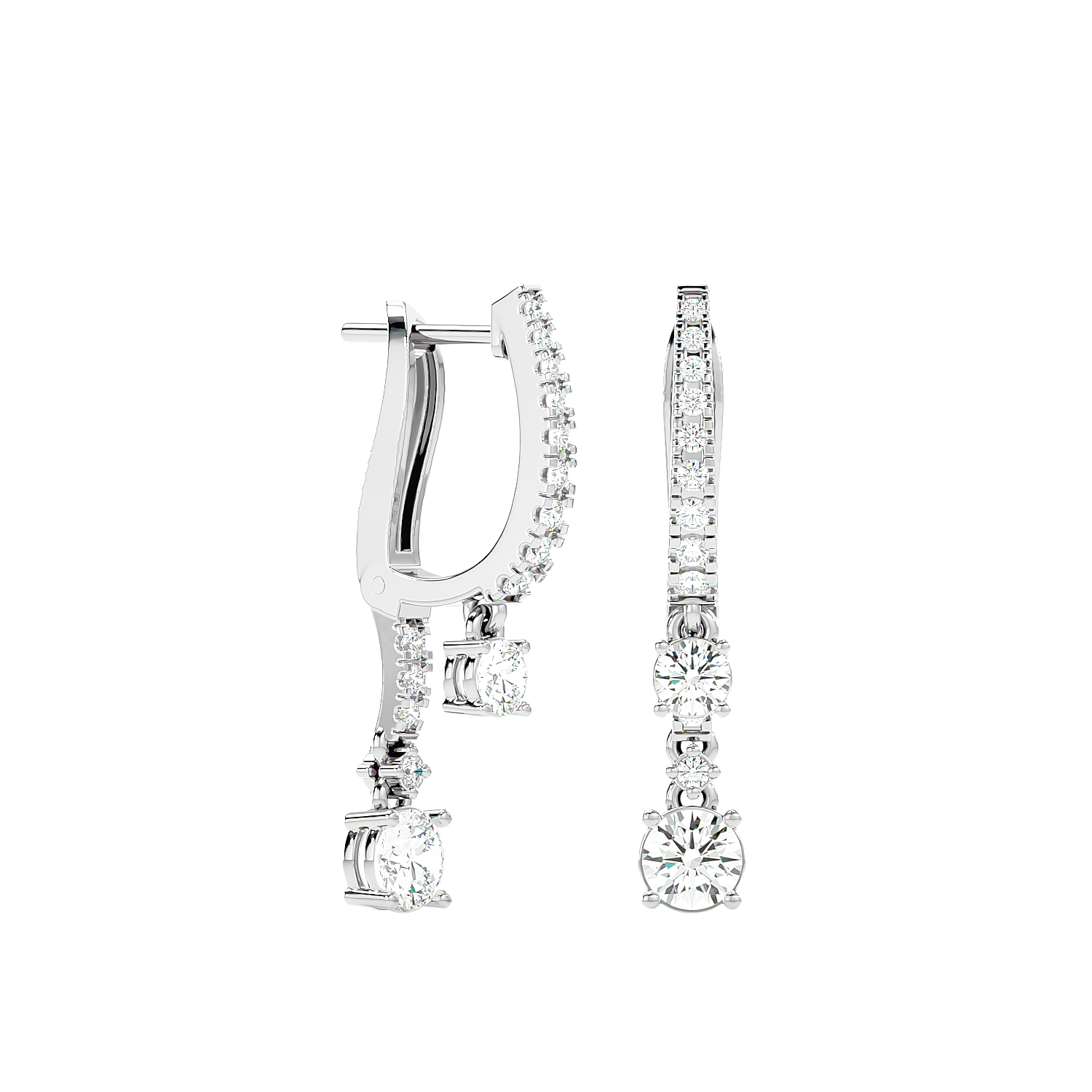 Diamond Drop Huggie Earrings