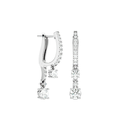 Diamond Drop Huggie Earrings