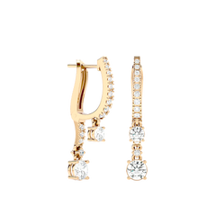 Diamond Drop Huggie Earrings