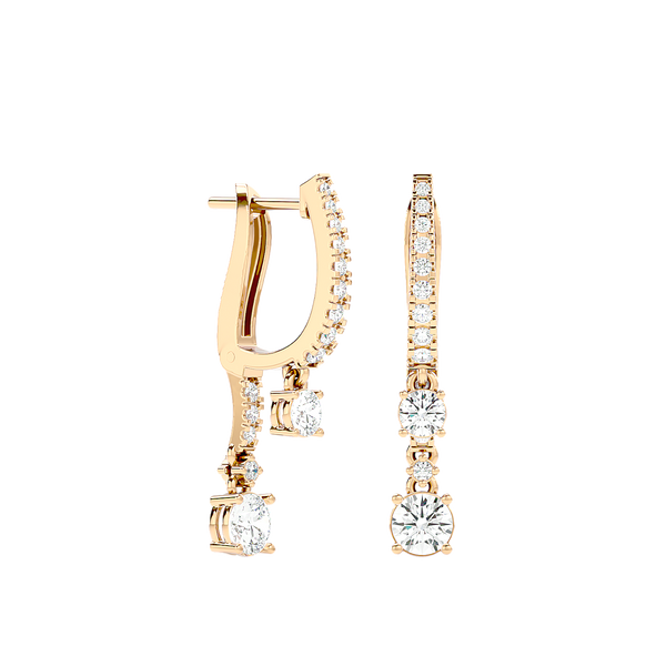Diamond Drop Huggie Earrings