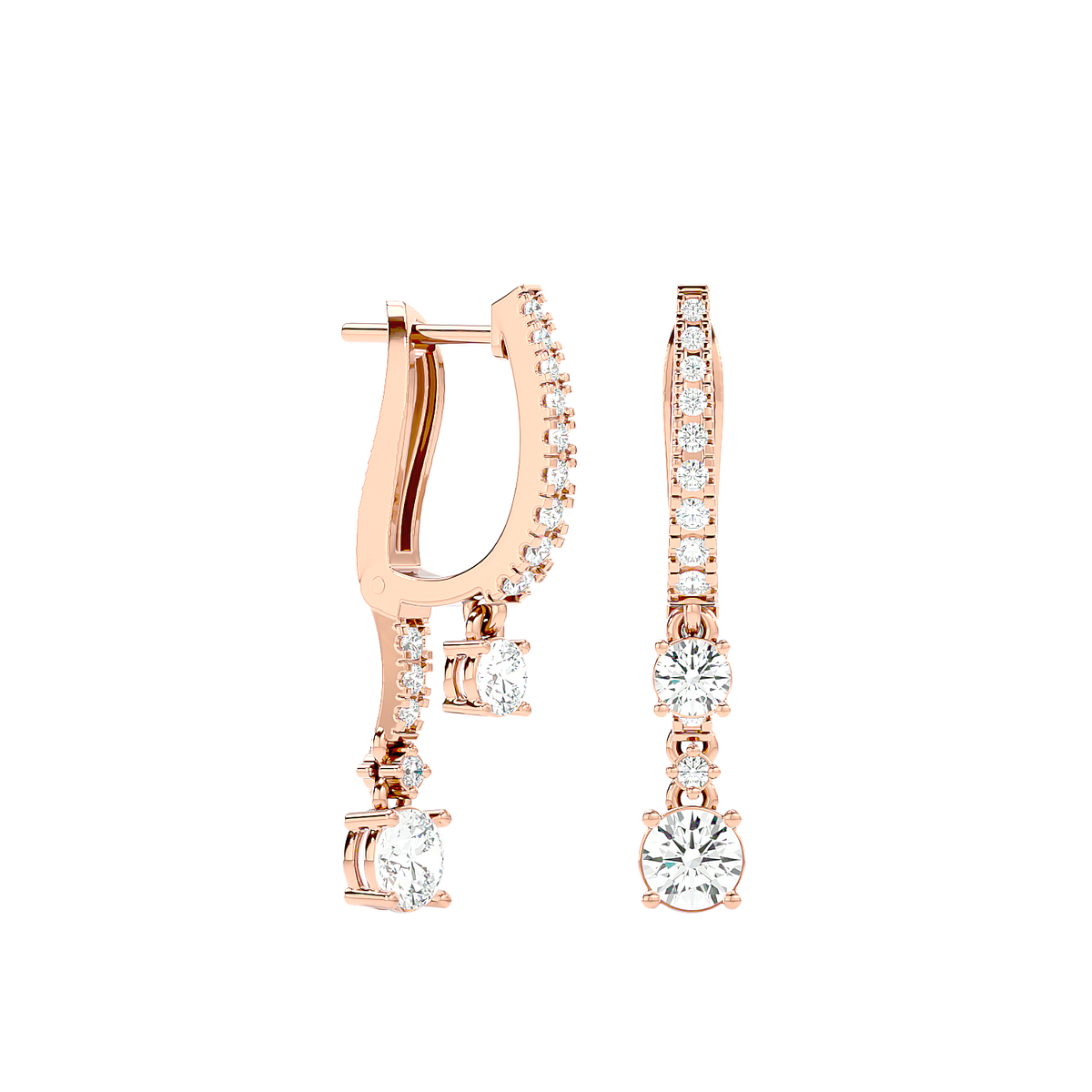 Diamond Drop Huggie Earrings