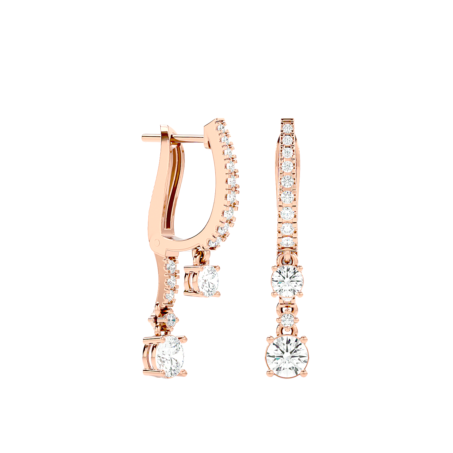Diamond Drop Huggie Earrings