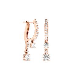 Diamond Drop Huggie Earrings