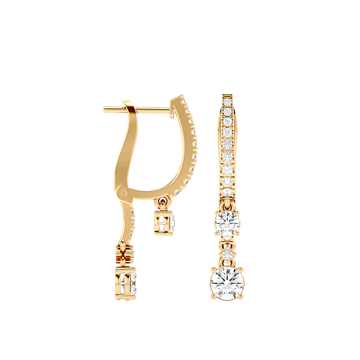 Diamond Drop Huggie Earrings