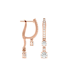 Diamond Drop Huggie Earrings