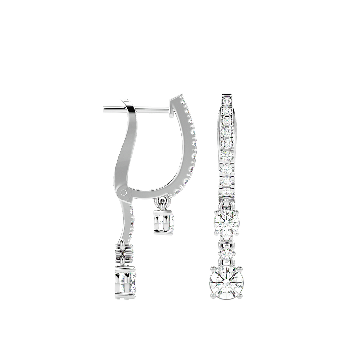 Diamond Drop Huggie Earrings