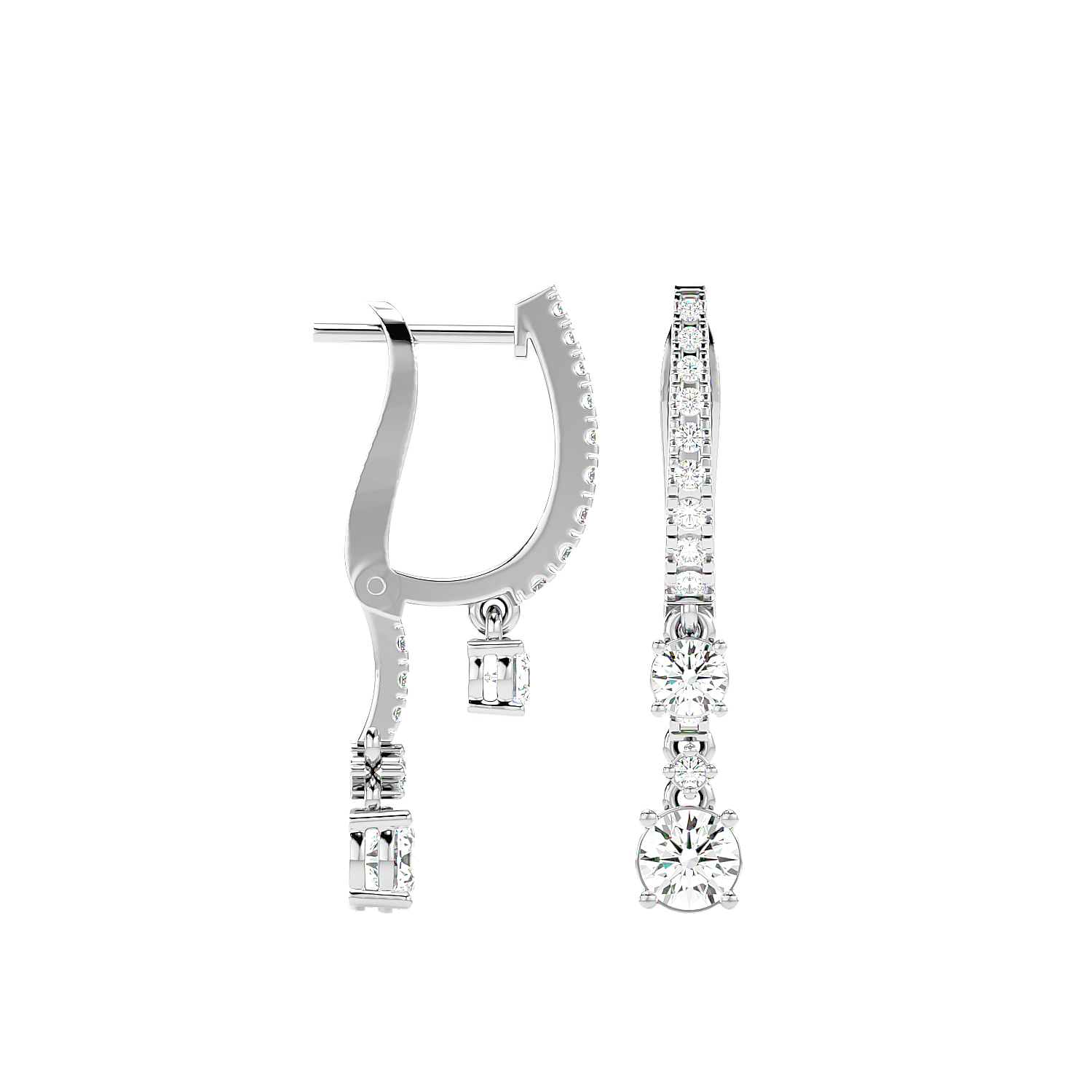 Diamond Drop Huggie Earrings