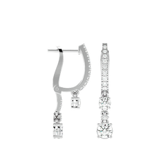 Diamond Drop Huggie Earrings