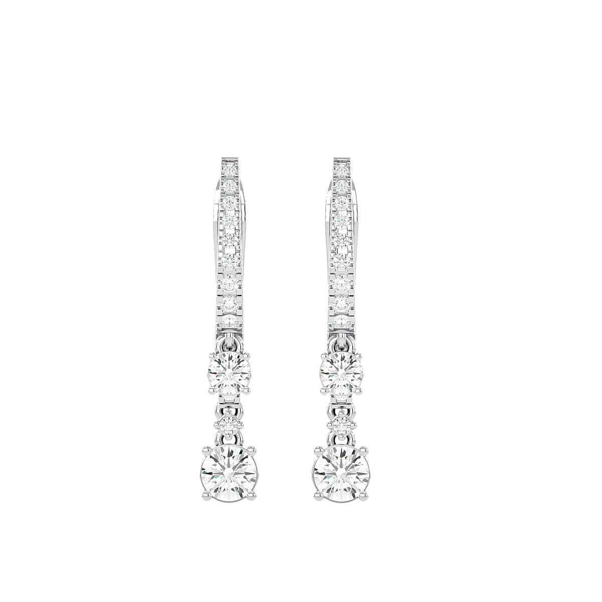 Diamond Drop Huggie Earrings