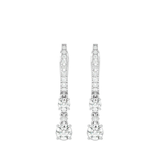 Diamond Drop Huggie Earrings