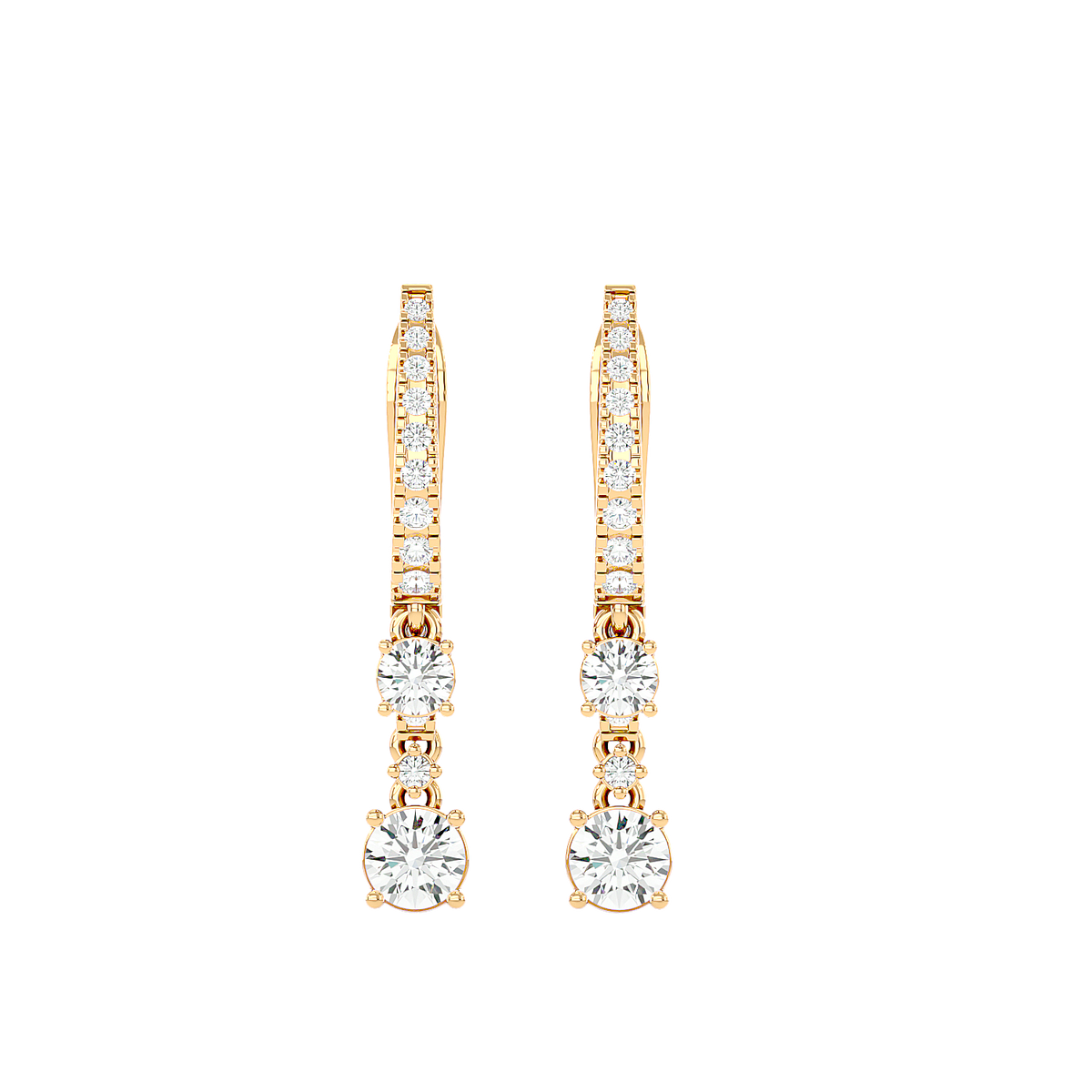 Diamond Drop Huggie Earrings