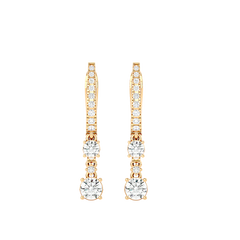 Diamond Drop Huggie Earrings