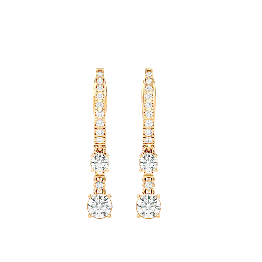 Diamond Drop Huggie Earrings