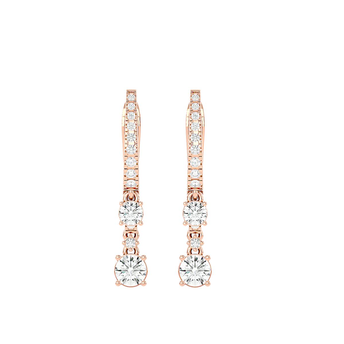 Diamond Drop Huggie Earrings