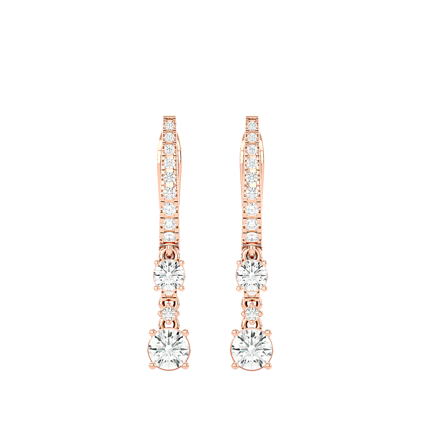 Diamond Drop Huggie Earrings