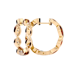 Twisted Diamond Hoop Earrings