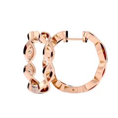 Twisted Diamond Hoop Earrings