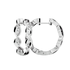 Twisted Diamond Hoop Earrings