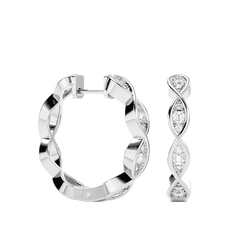Twisted Diamond Hoop Earrings