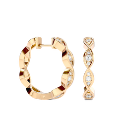 Twisted Diamond Hoop Earrings