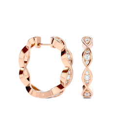 Twisted Diamond Hoop Earrings