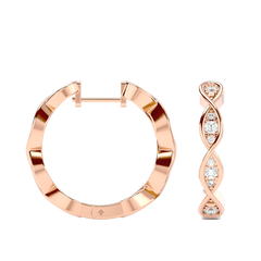Twisted Diamond Hoop Earrings