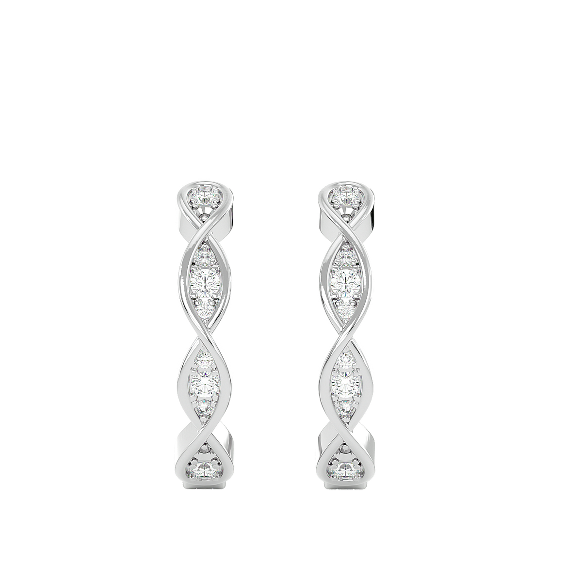 Twisted Diamond Hoop Earrings
