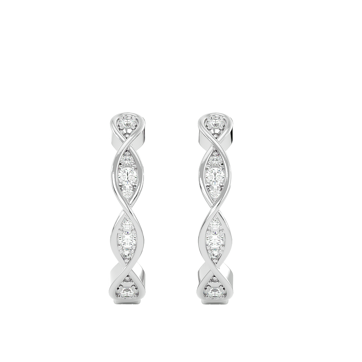 Twisted Diamond Hoop Earrings