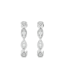 Twisted Diamond Hoop Earrings