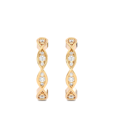 Twisted Diamond Hoop Earrings