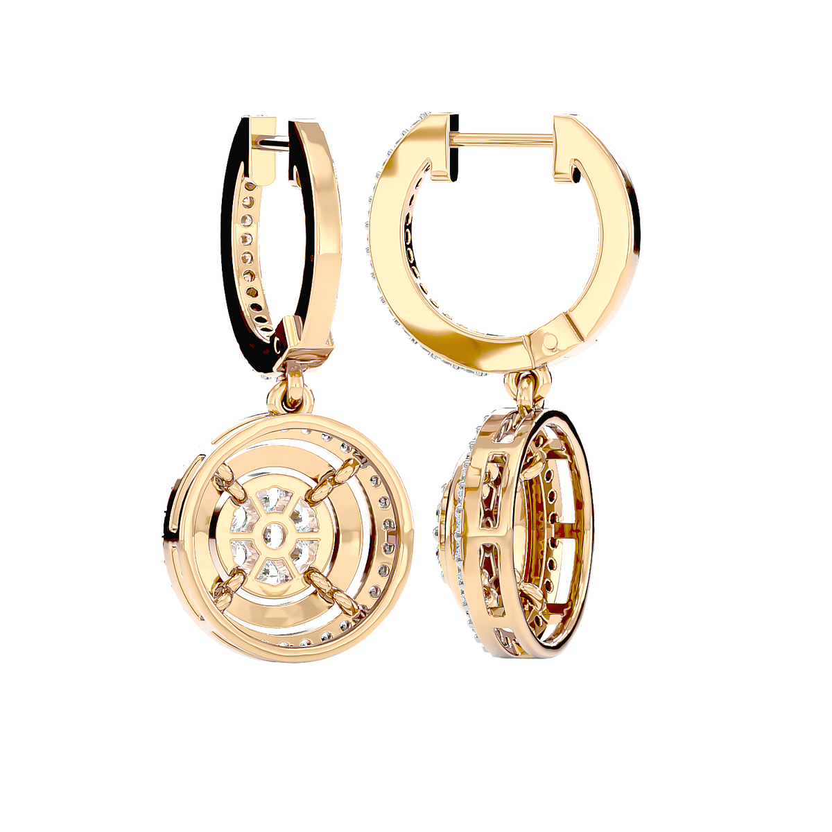 Halo Cluster Drop Earrings