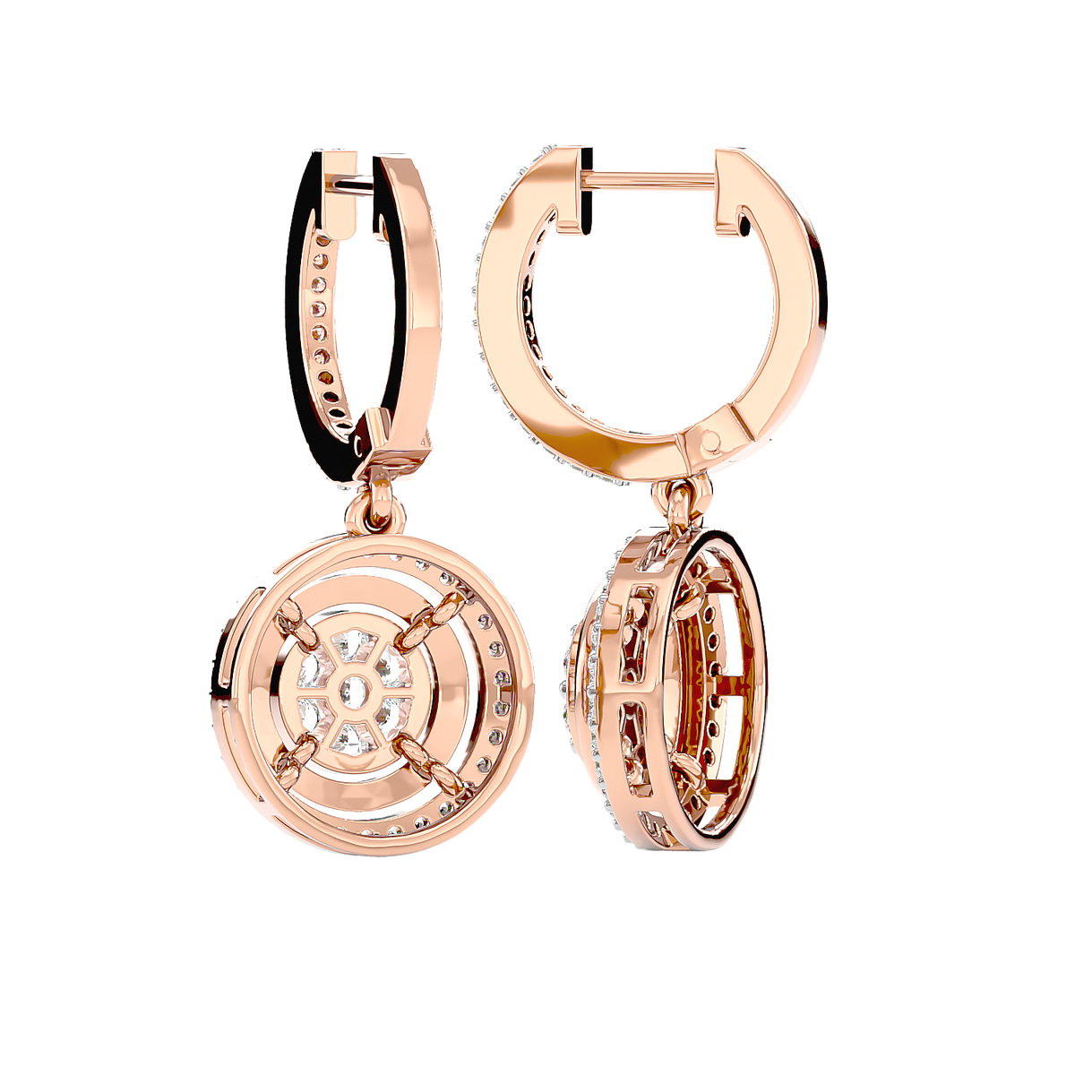Halo Cluster Drop Earrings