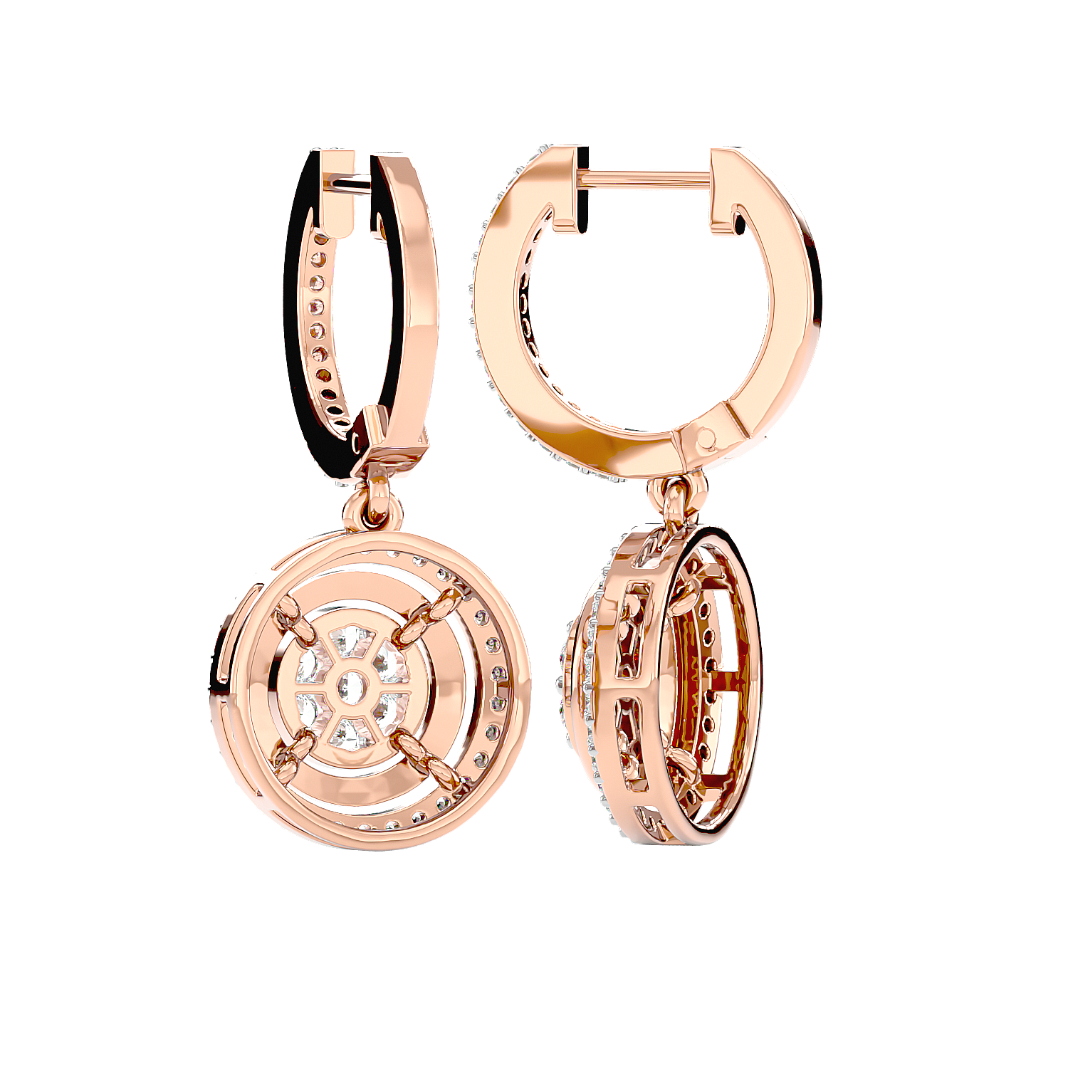 Halo Cluster Drop Earrings