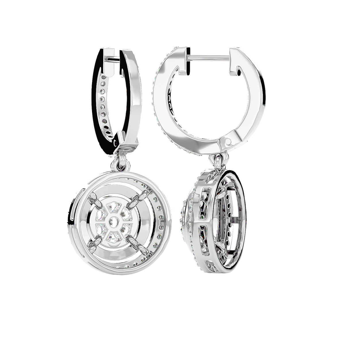 Halo Cluster Drop Earrings