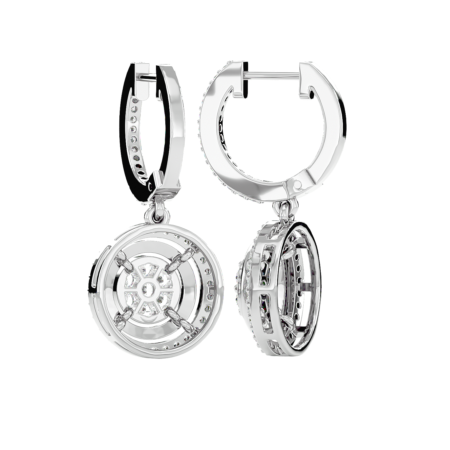 Halo Cluster Drop Earrings