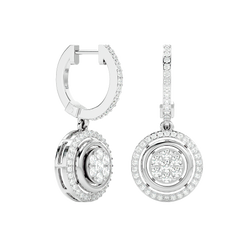Halo Cluster Drop Earrings