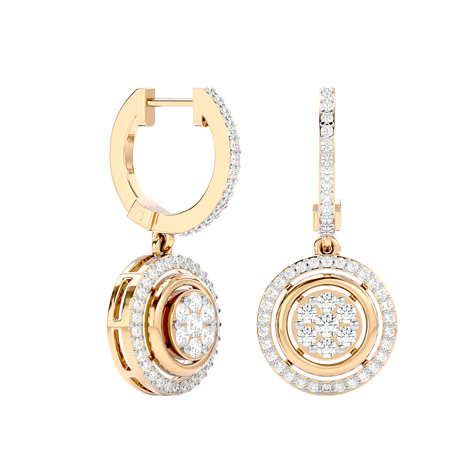 Halo Cluster Drop Earrings