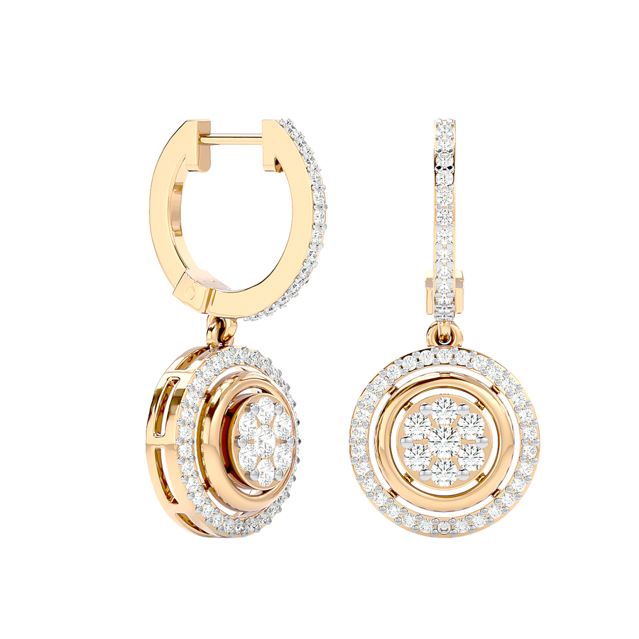 Halo Cluster Drop Earrings