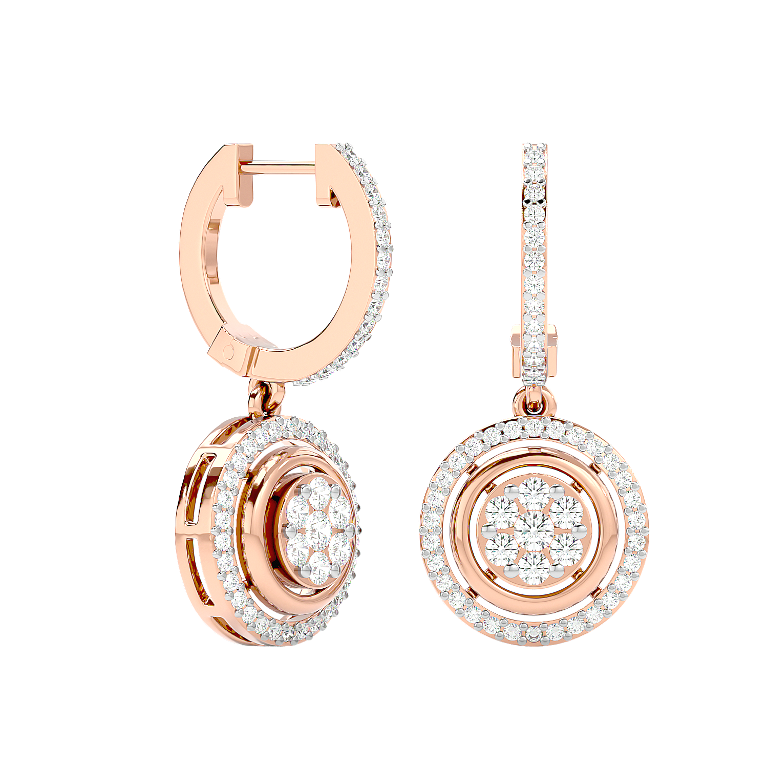 Halo Cluster Drop Earrings