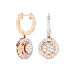 Halo Cluster Drop Earrings