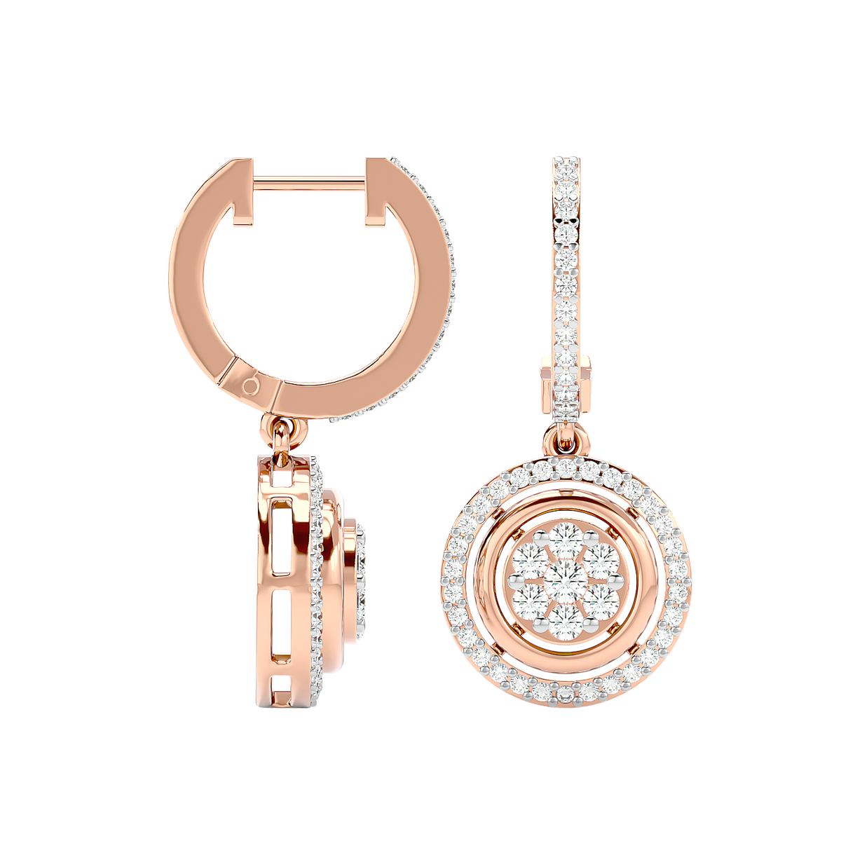 Halo Cluster Drop Earrings