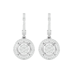 Halo Cluster Drop Earrings