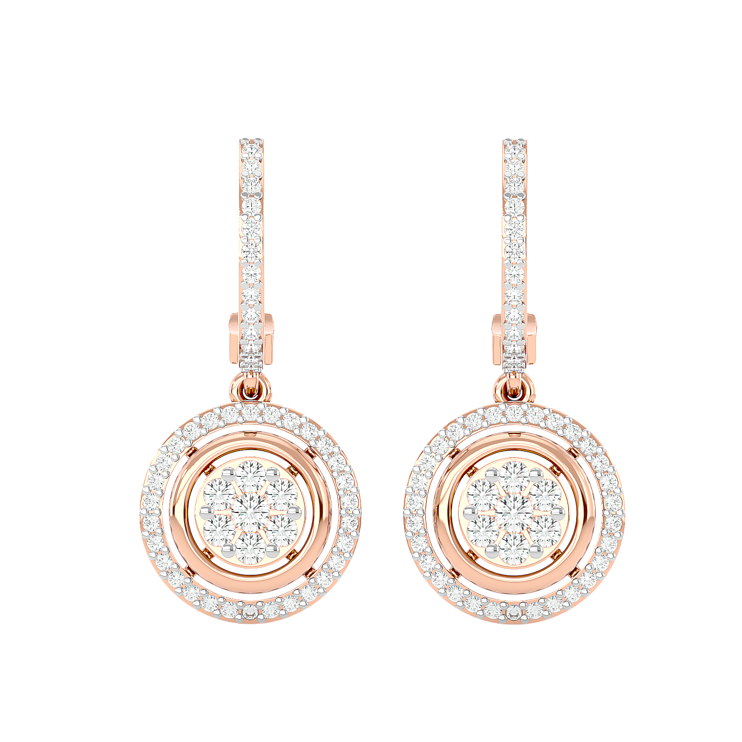 Halo Cluster Drop Earrings