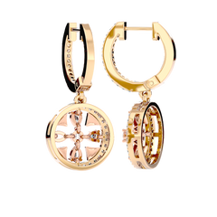 Floral Motif Diamond Drop Earrings