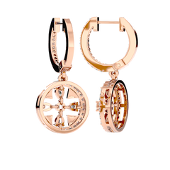 Floral Motif Diamond Drop Earrings