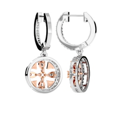 Floral Motif Diamond Drop Earrings