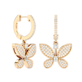 Diamond Butterfly Drop Earrings